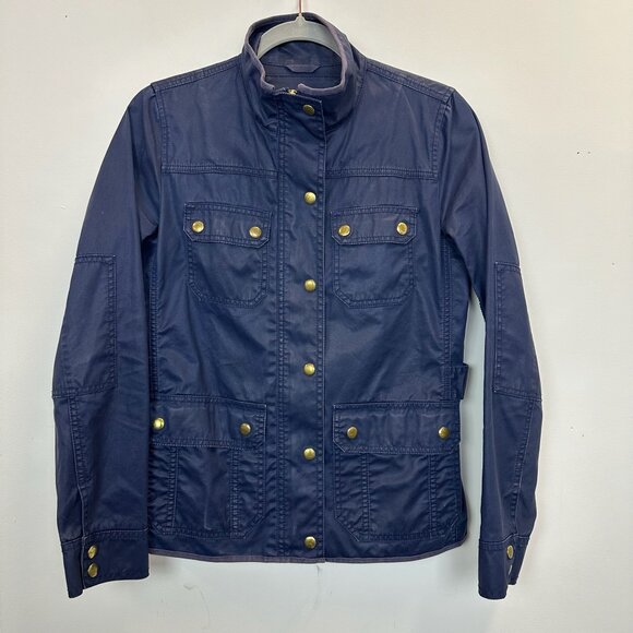 J. Crew Coated Navy Downtown Field Utility Jacket XS - Picture 2 of 15